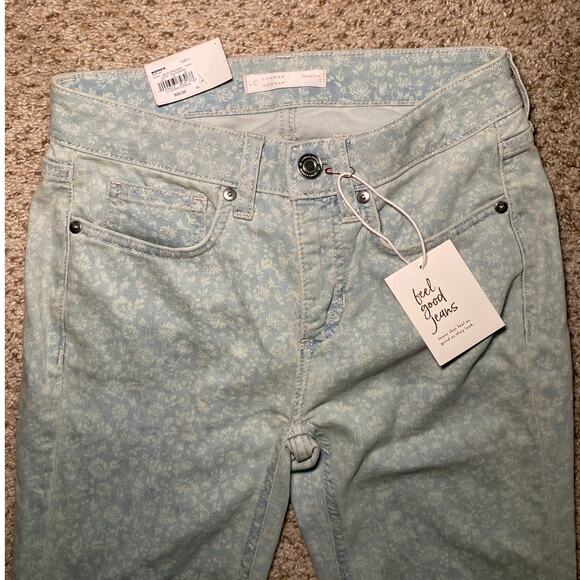 Lauren Conrad Floral Cropped Light Wash Skinny Jeans - Picture 3 of 12
